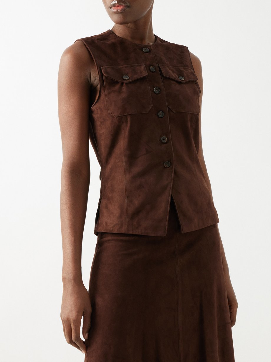 Giuliva Heritage The Lucia suede waistcoat