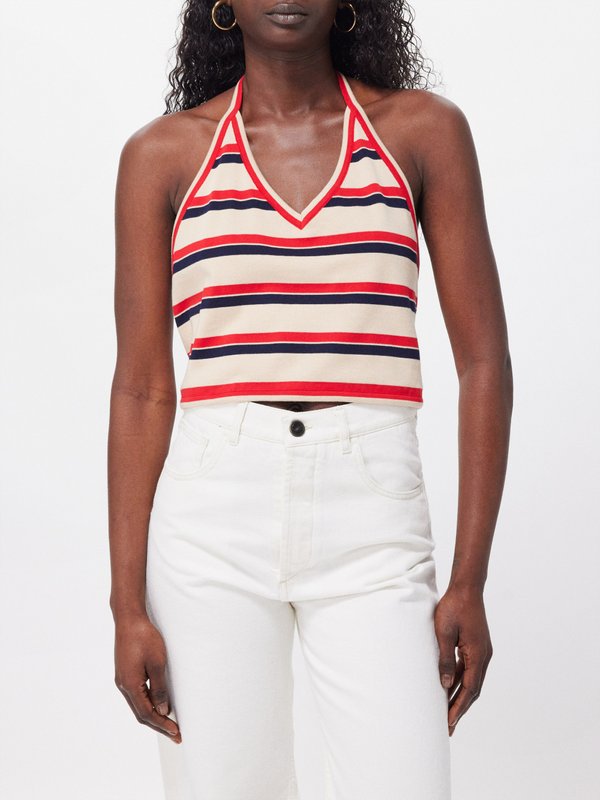 Giuliva Heritage Sue striped cotton cropped top