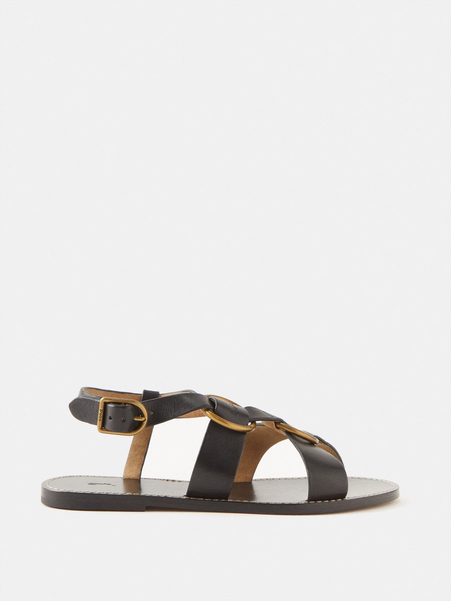 Polo Ralph Lauren Ring-embellished leather sandals