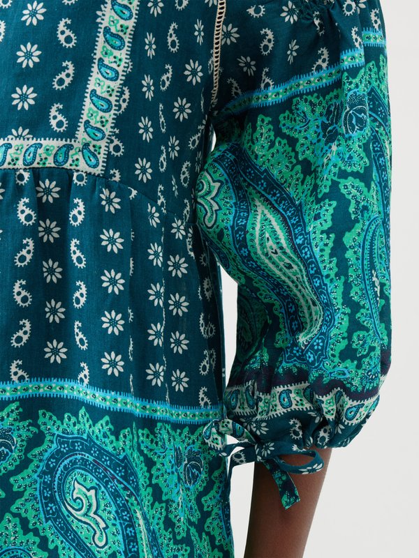 Boteh Elba paisley-print linen mini dress