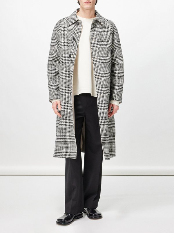 LOEWE Prince of Wales-check cotton-wool reversible coat