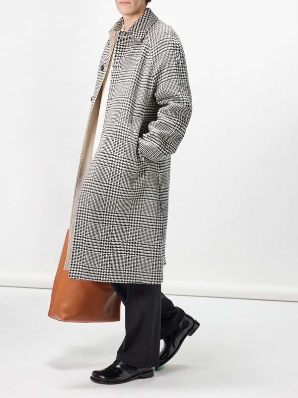 LOEWE Prince of Wales-check cotton-wool reversible coat