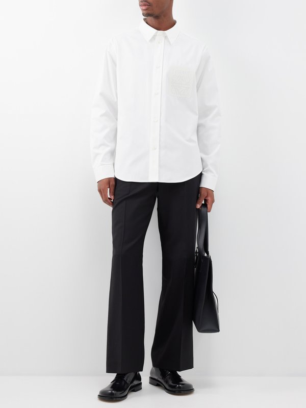 LOEWE Anagram-patch cotton-blend Oxford shirt
