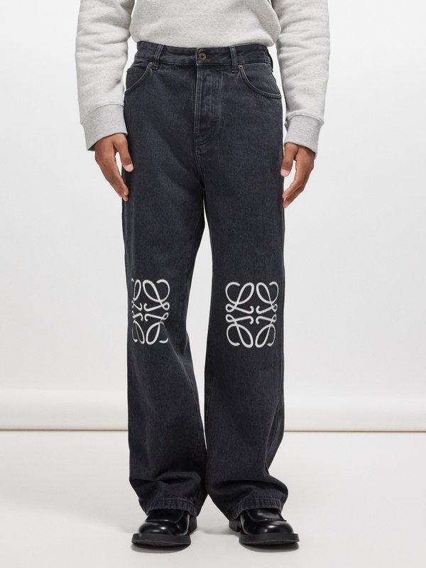 LOEWE Anagram-cutout relaxed-leg jeans