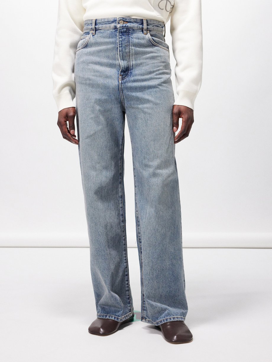 Anagram high-rise wide-leg jeans in blue - Loewe
