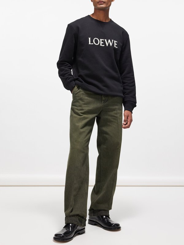 LOEWE Logo-embroidered cotton-blend sweatshirt