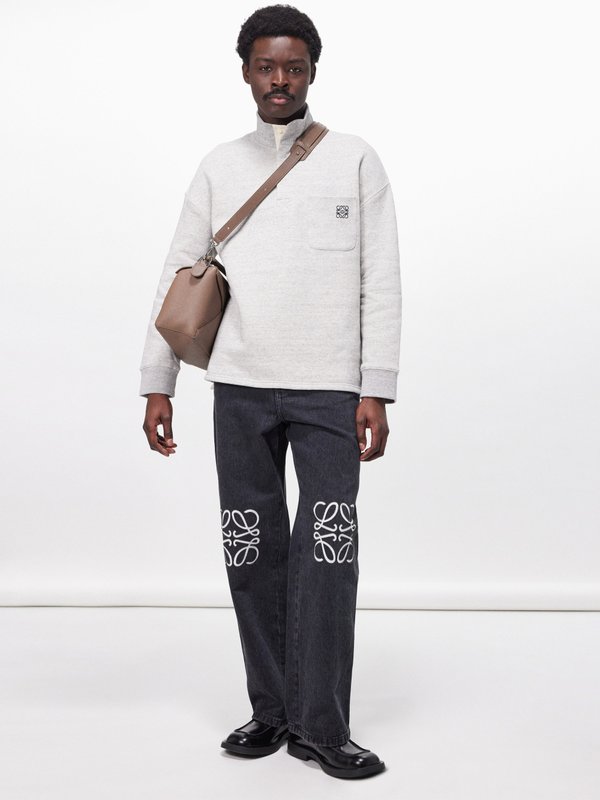 LOEWE Anagram-embroidered cotton-jersey sweatshirt
