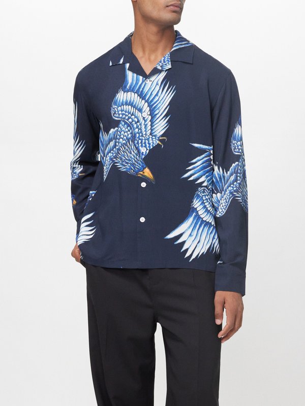Rag & Bone Avery bird-print viscose shirt