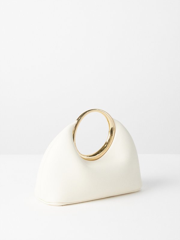 Jacquemus Calino small ring-handle leather clutch bag