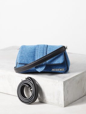 Jacquemus Bambinou leather-trim denim shoulder bag