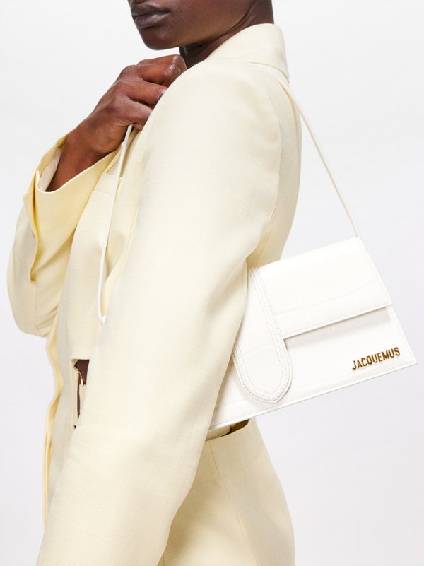Jacquemus Bambino large croc-effect leather shoulder bag