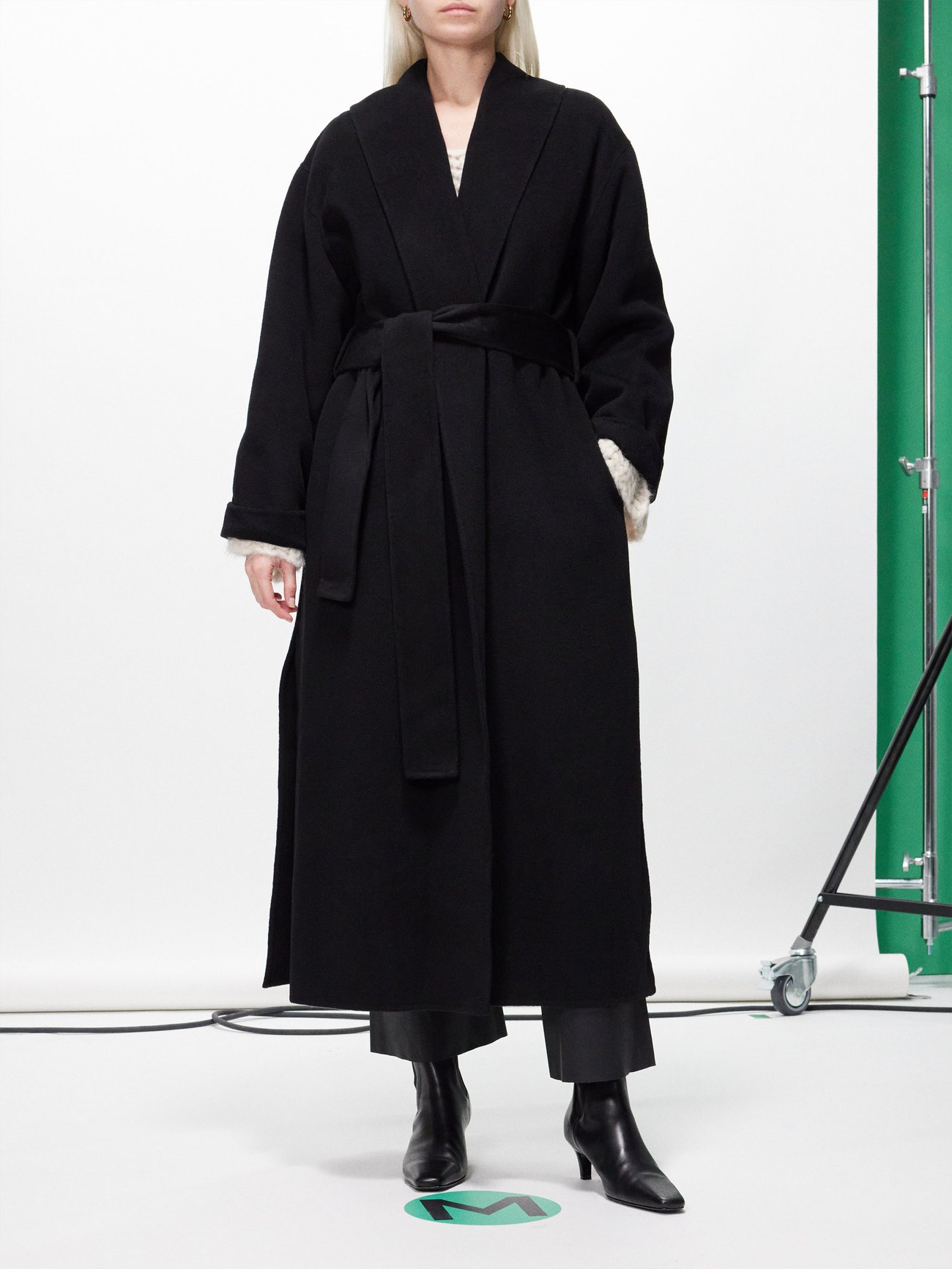 Trullem double faced wool wrap coat