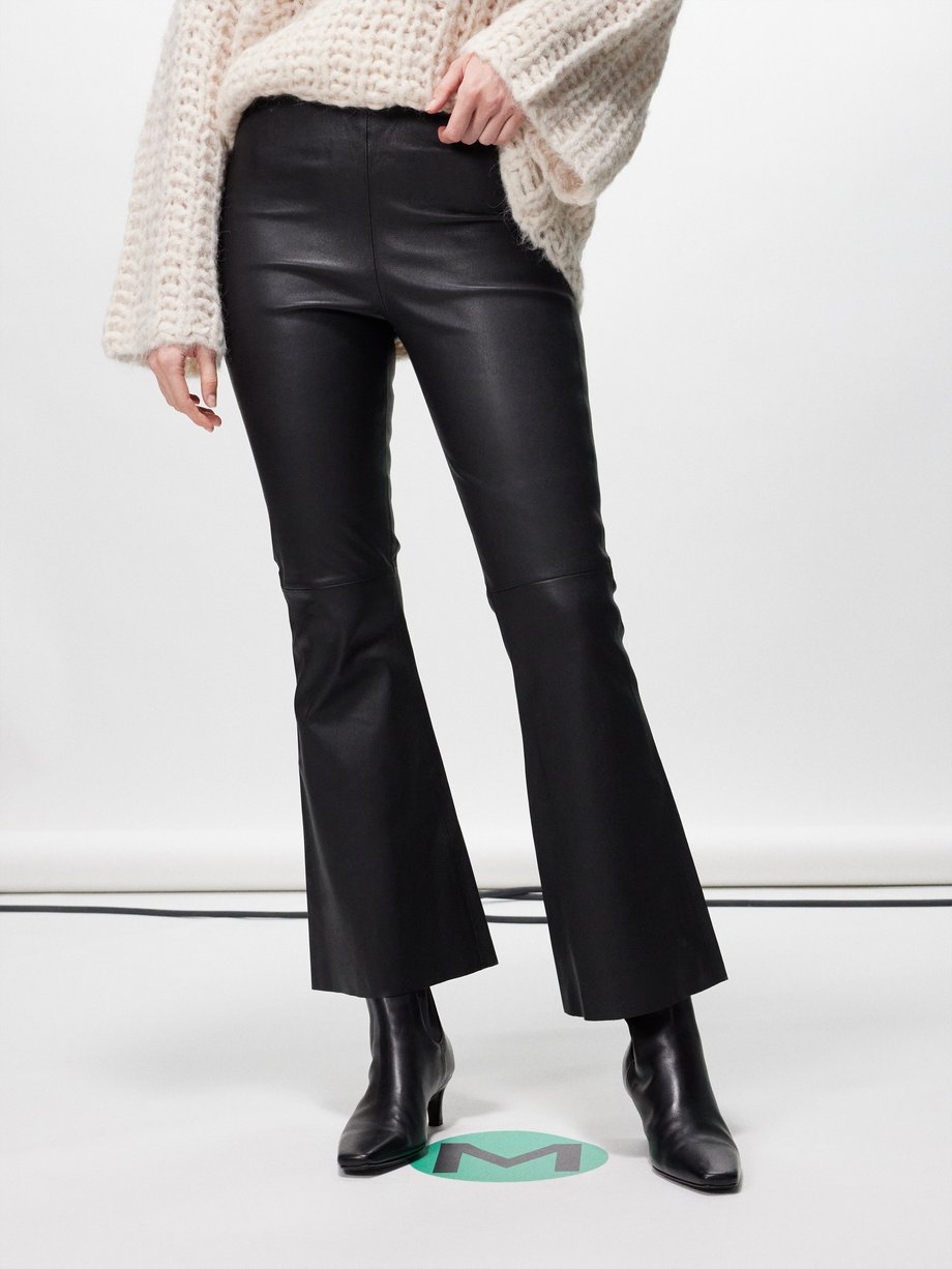 By Malene Birger Evyline high-rise flared leather trousers