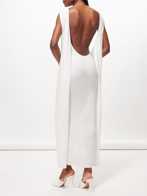 Jacquemus Capa open-back cupro-blend gown