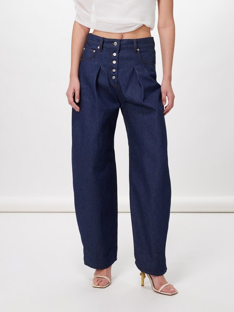 Blue High-rise barrel-leg jeans | Toteme | MATCHES UK