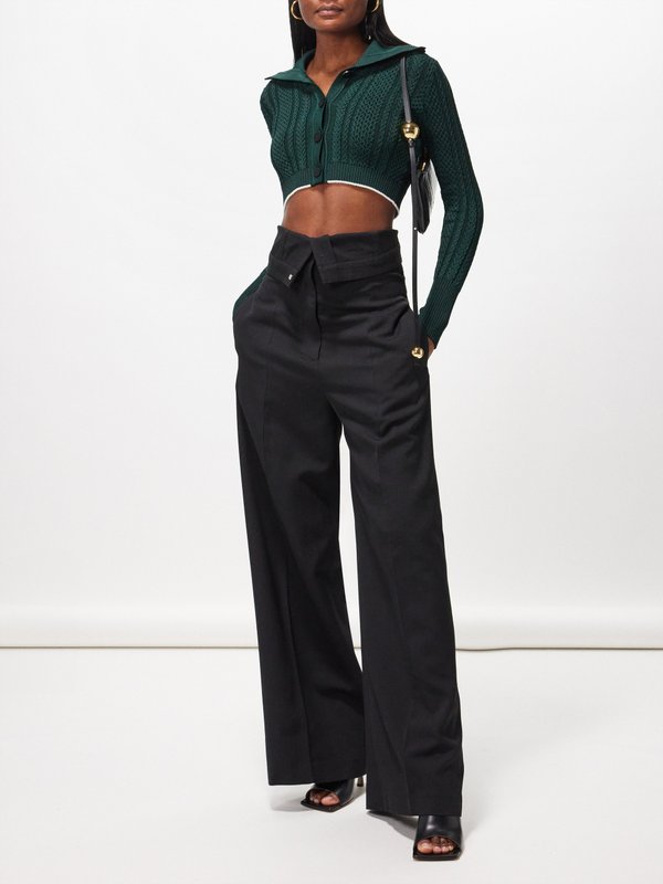 Jacquemus Bela cable-knit cropped cardigan