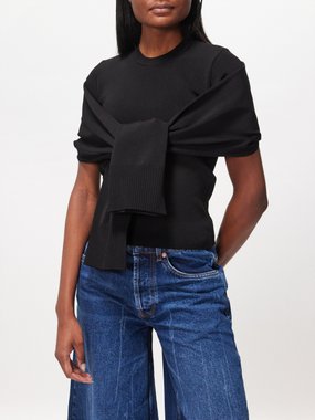 Jacquemus Rica wrap-front knitted top