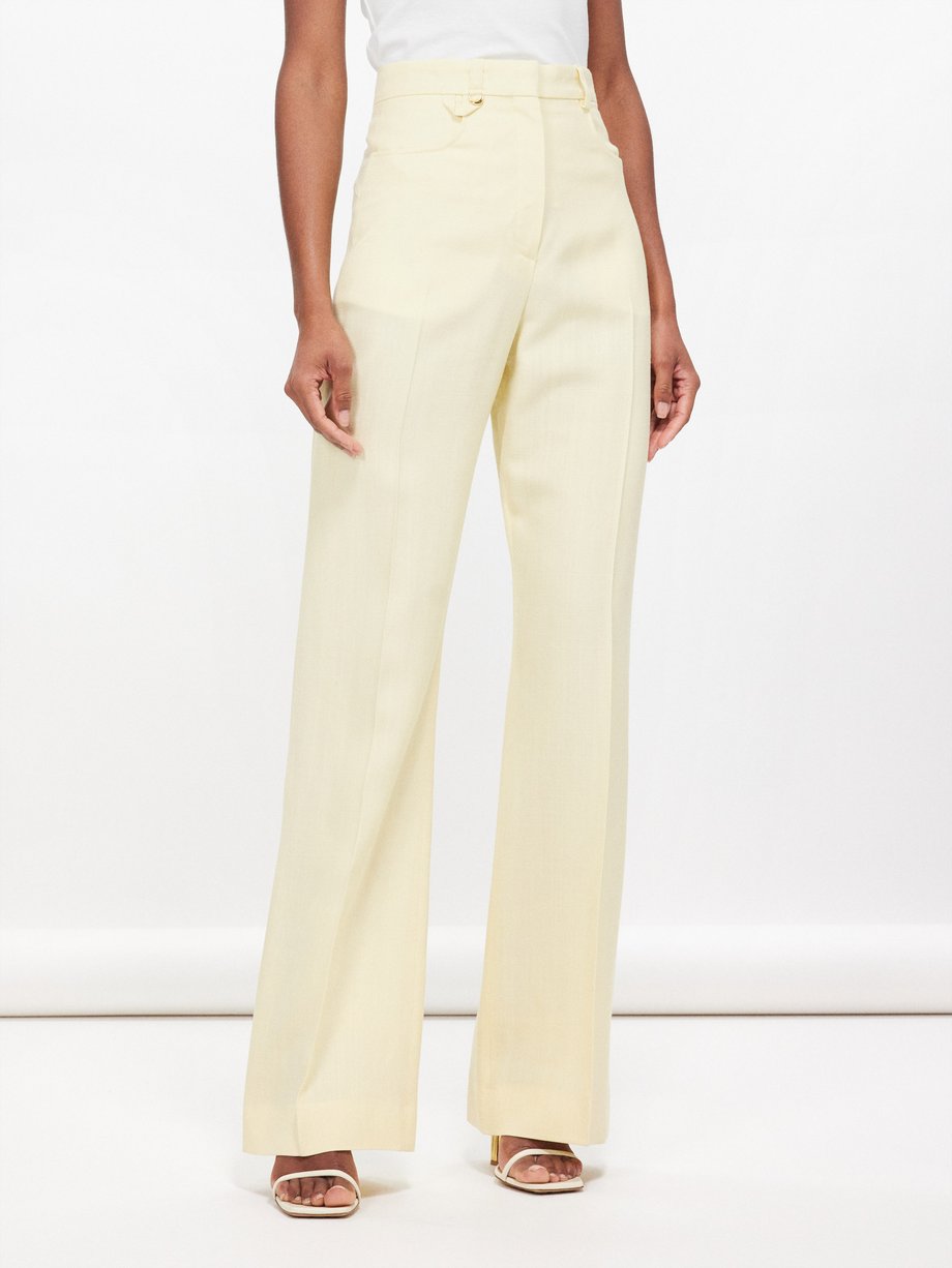Yellow Sauge high-rise canvas trousers | Jacquemus | MATCHES UK