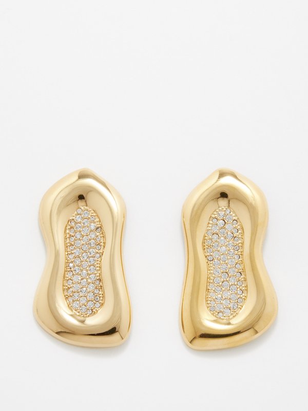 By Alona Hailey crystal drip 18k gold-plated earrings
