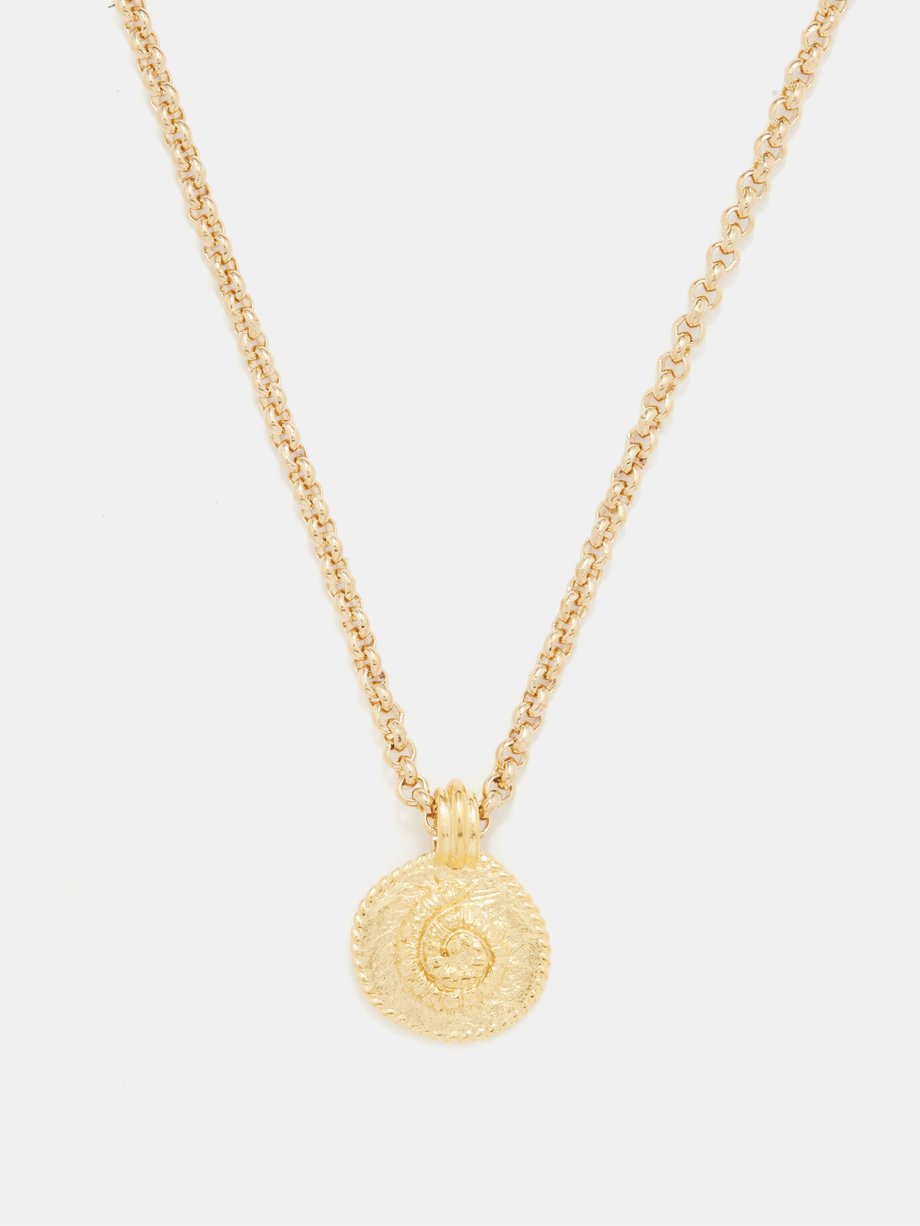 By Alona Ammonite 18kt gold-plated necklace