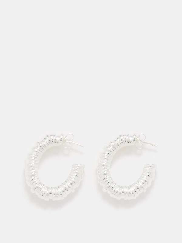By Alona Easton textured silver-plated hoop earrings