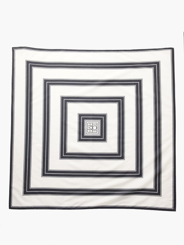 Toteme Monogram-print organic cotton-blend scarf