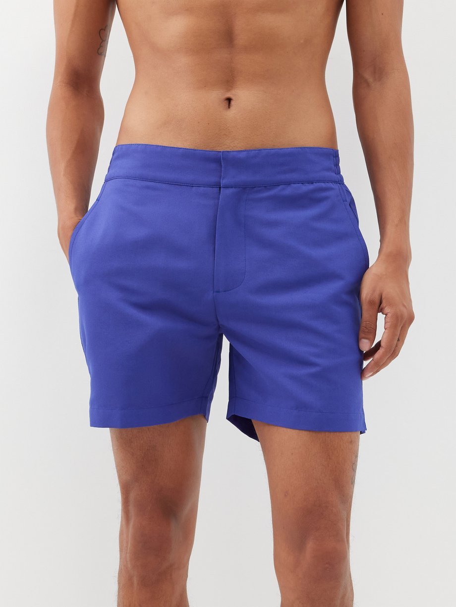 Navy Flat-front swim shorts | Frescobol Carioca | MATCHES UK
