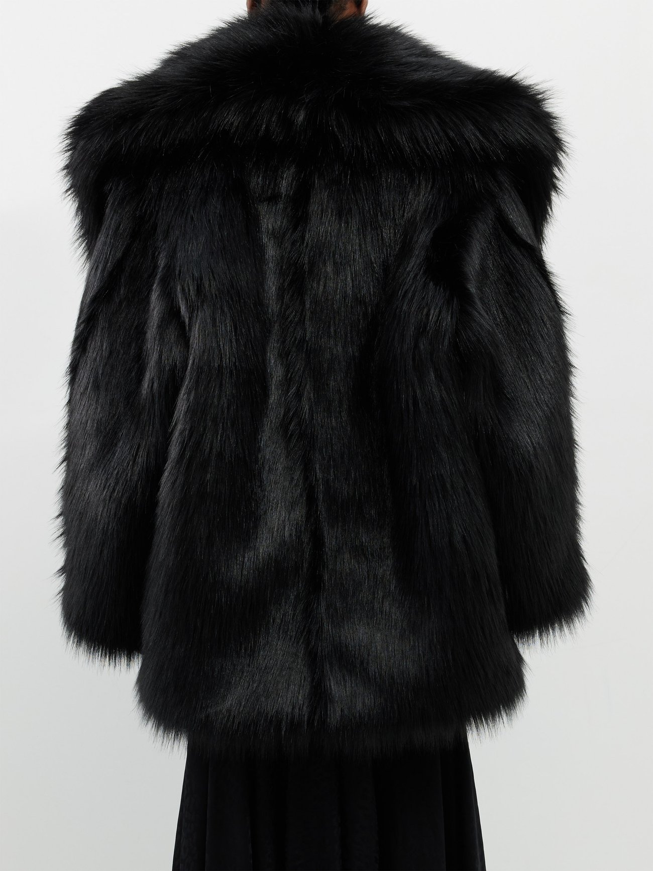 Shawl-collar giant faux-fur monster coat