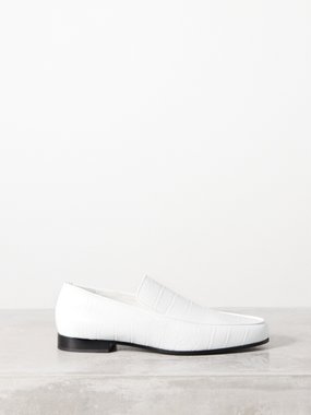 Toteme The Oval crocodile-effect leather loafers