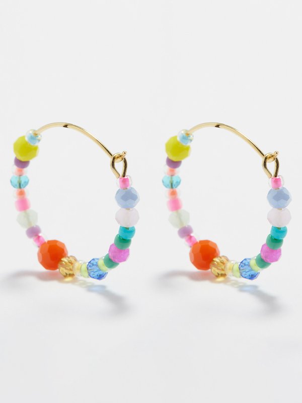 Anni Lu Breezy Beats bead & 18kt gold-plated earrings