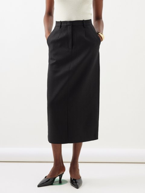 Black Tailored Seam Detail Back Pocket Maxi Skirt | PrettyLittleThing USA