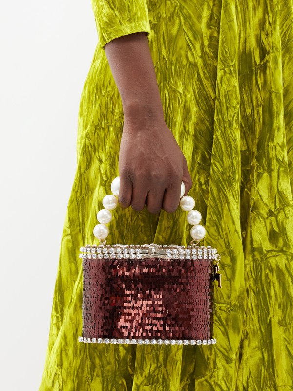 Rosantica (Rosantica ) Holli Plaza faux pearl and sequinned-satin handbag