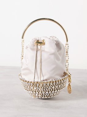 Rosantica Kingham crystal-embellished taffeta clutch bag