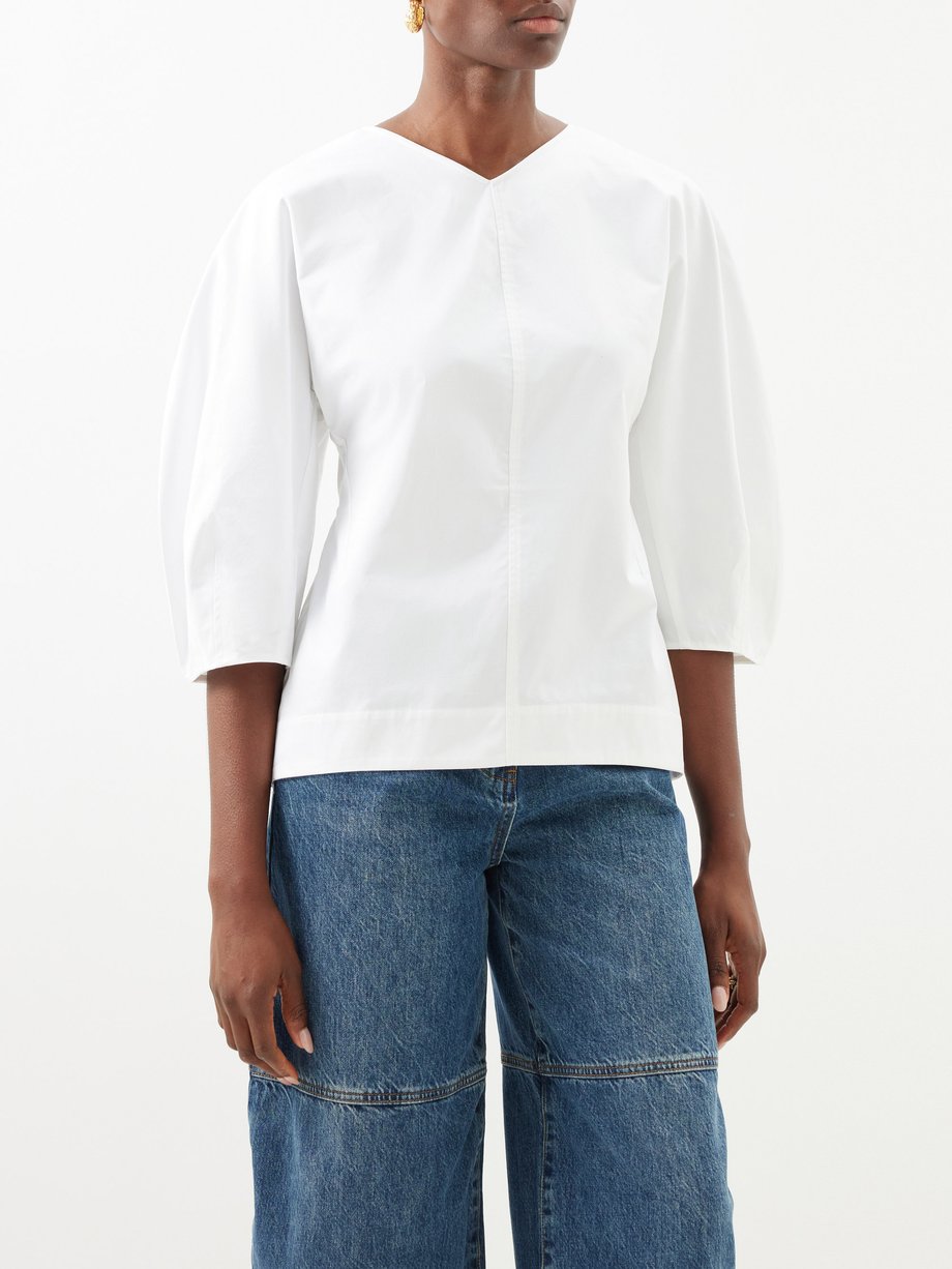 CO Bubble cotton-poplin blouse