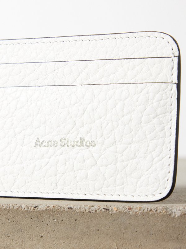 Acne Studios Round-edge textured-leather cardholder