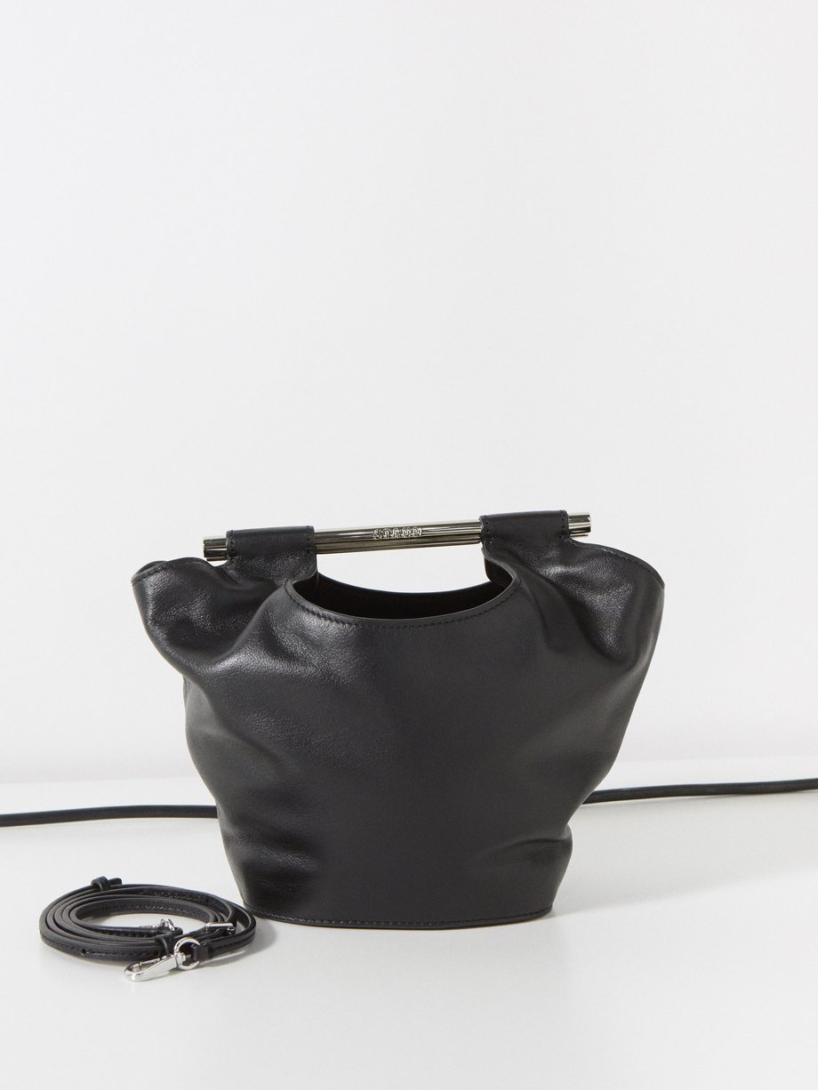 Black Mar mini leather bucket bag | Staud | MATCHES UK