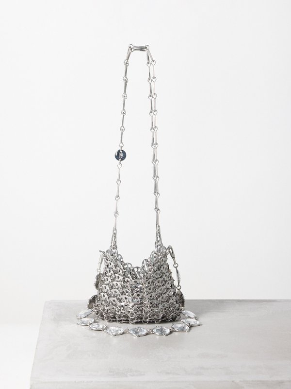 Rabanne 1969 small crystal-strap chainmail shoulder bag