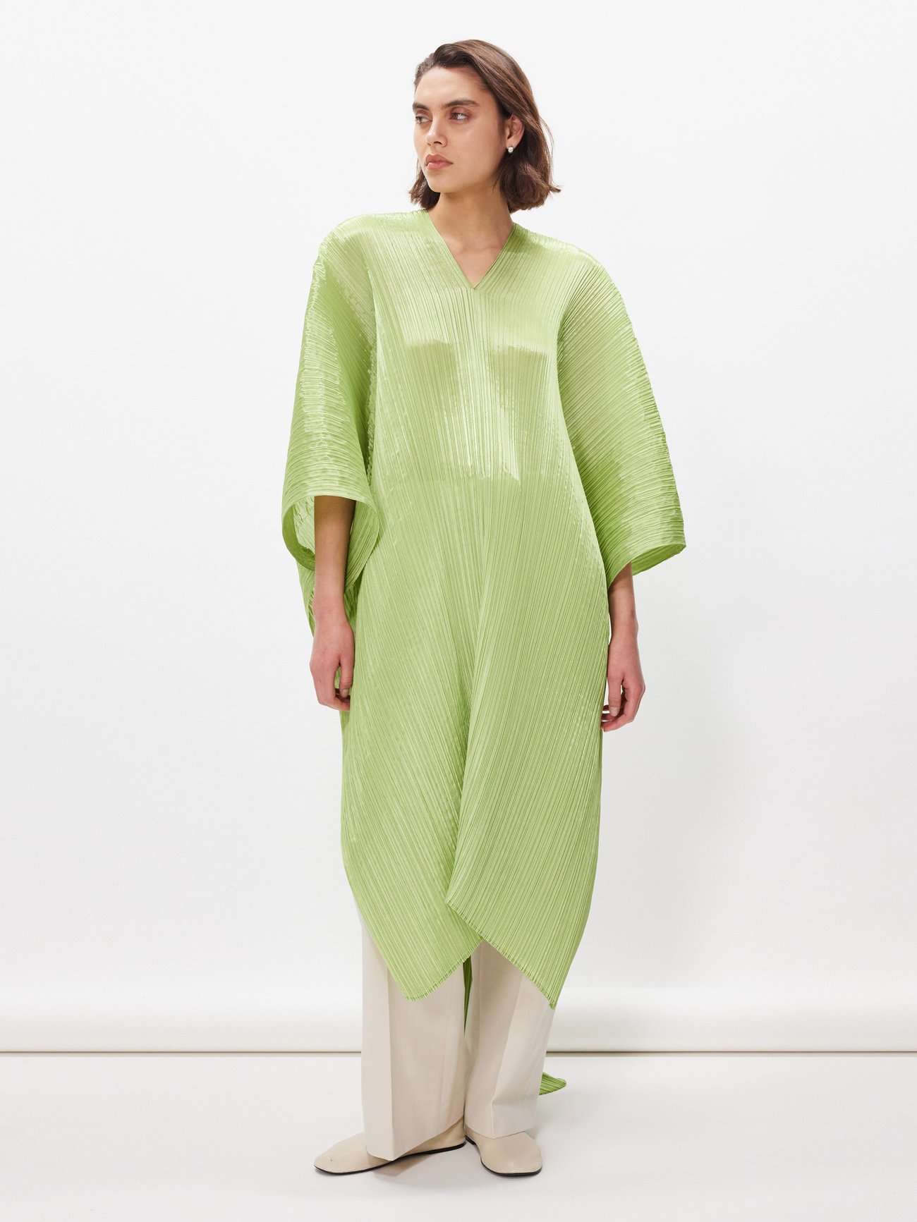 Green Madame multi-way technical-pleated scarf top | Pleats Please 