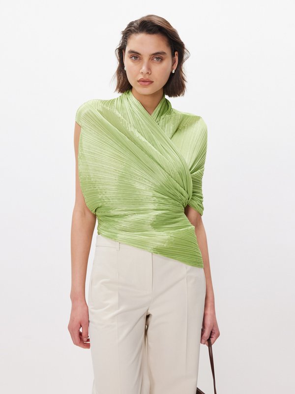 Pleats Please Issey Miyake Madame multi-way technical-pleated scarf top