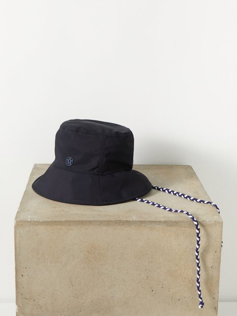 Maison Michel Angele graphic-print cotton bucket hat - White