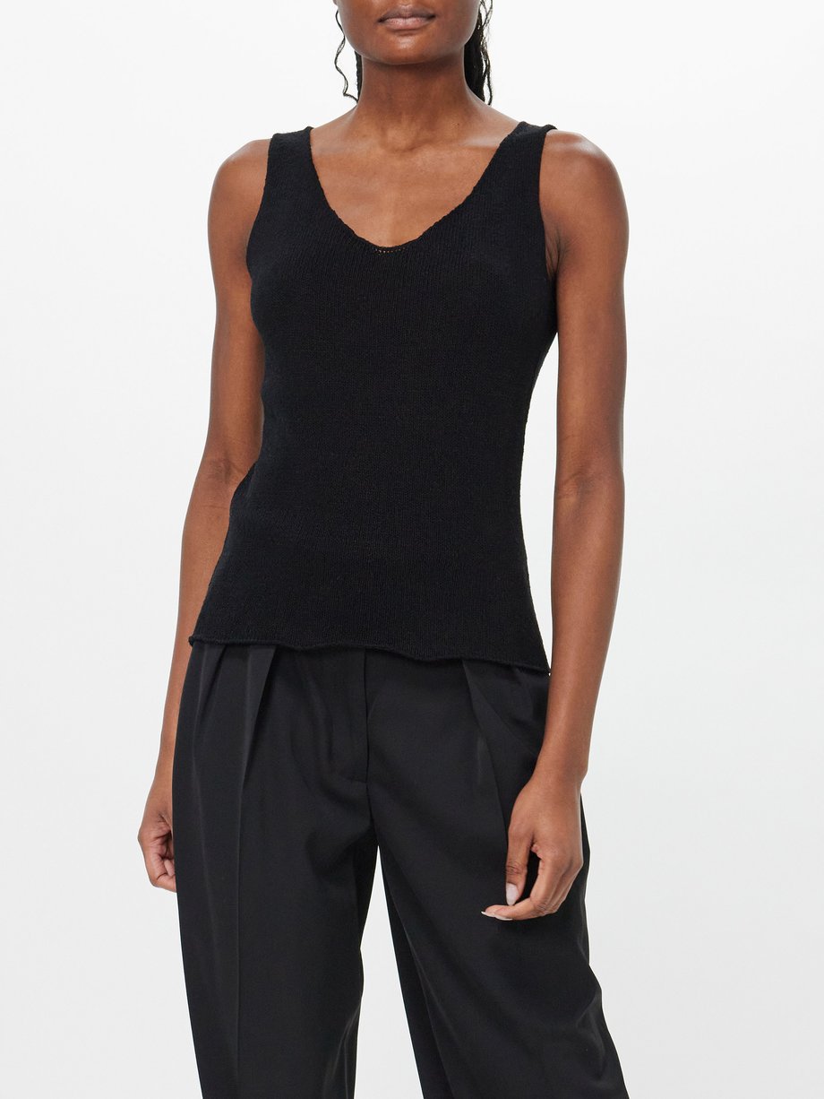 The Row Favana knitted mulberry-silk tank top