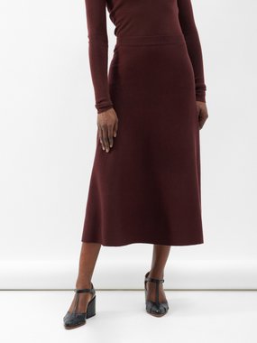Gabriela Hearst Freddie high-rise wool-blend midi skirt