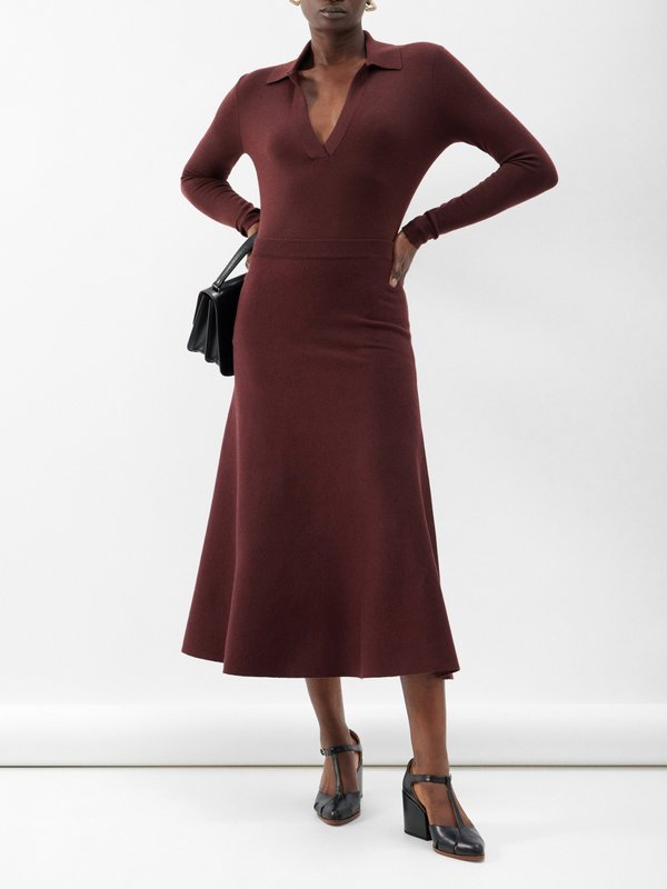 Gabriela Hearst Freddie high-rise wool-blend midi skirt