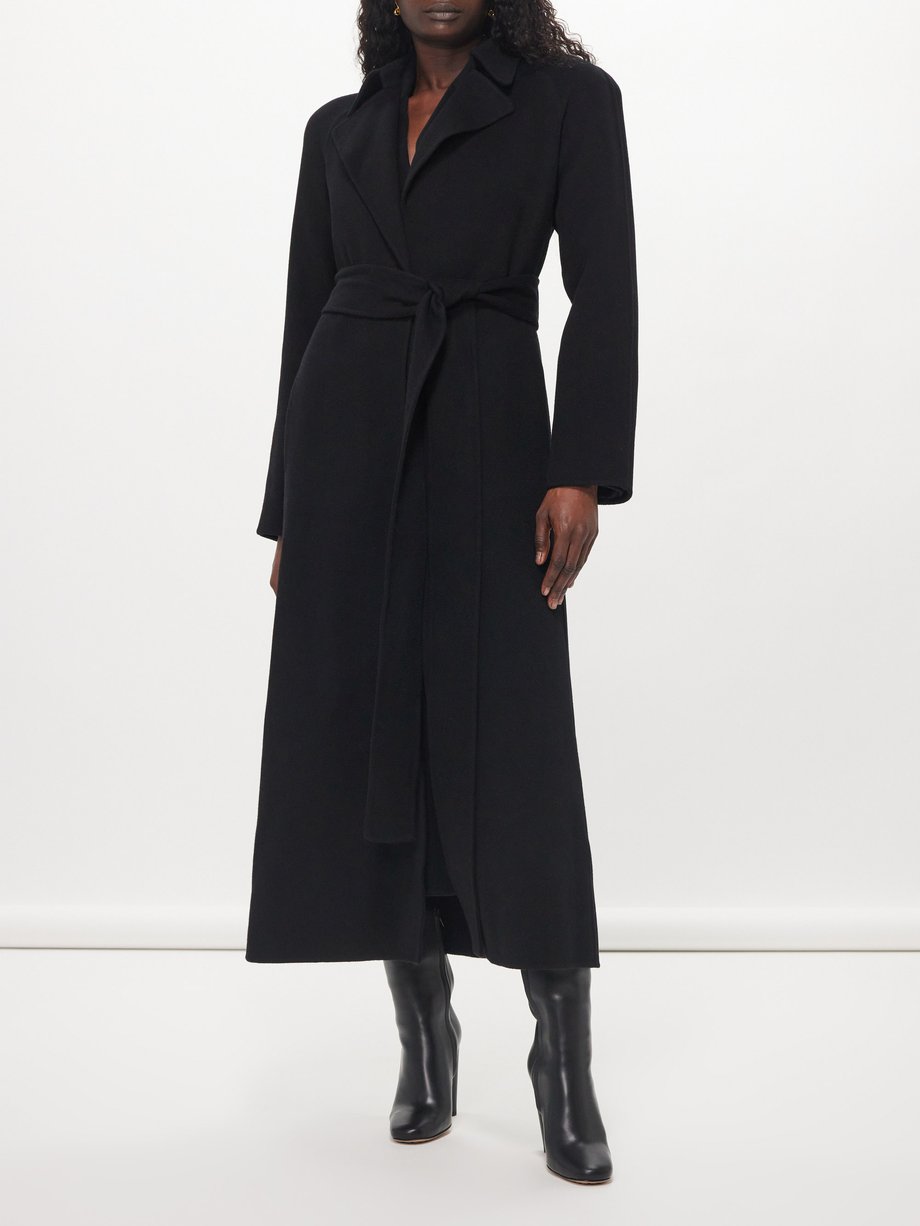 Black Lachlan belted recycled-cashmere coat | Gabriela Hearst | MATCHES UK