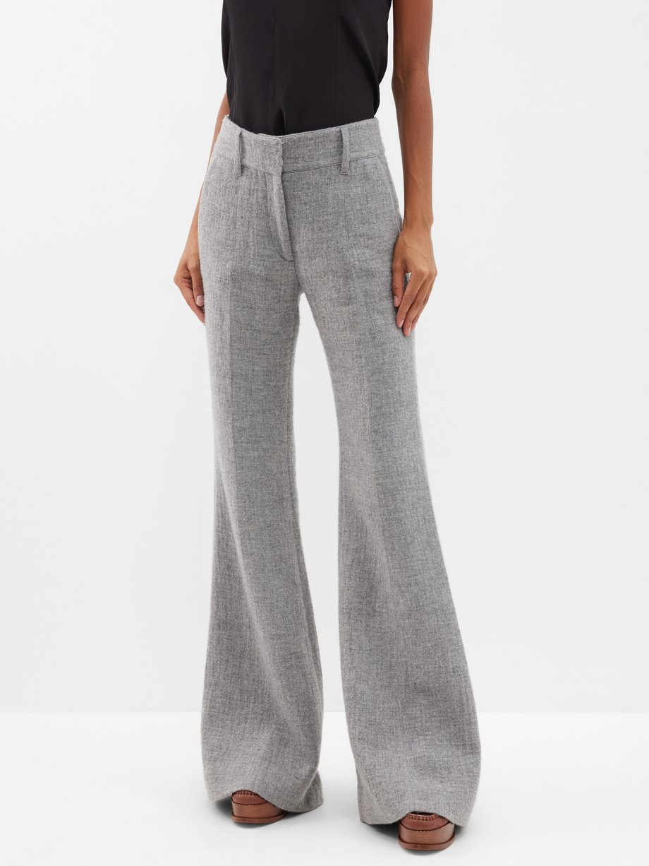 Grey Rhein cashmere-blend flared trousers | Gabriela Hearst ...