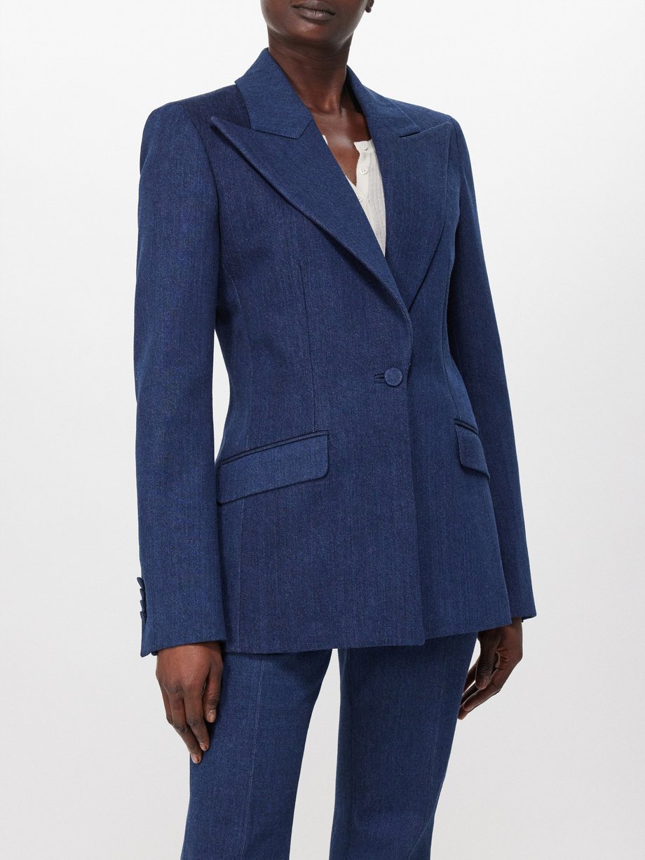 Blue Leiva denim tailored jacket | Gabriela Hearst | MATCHES UK