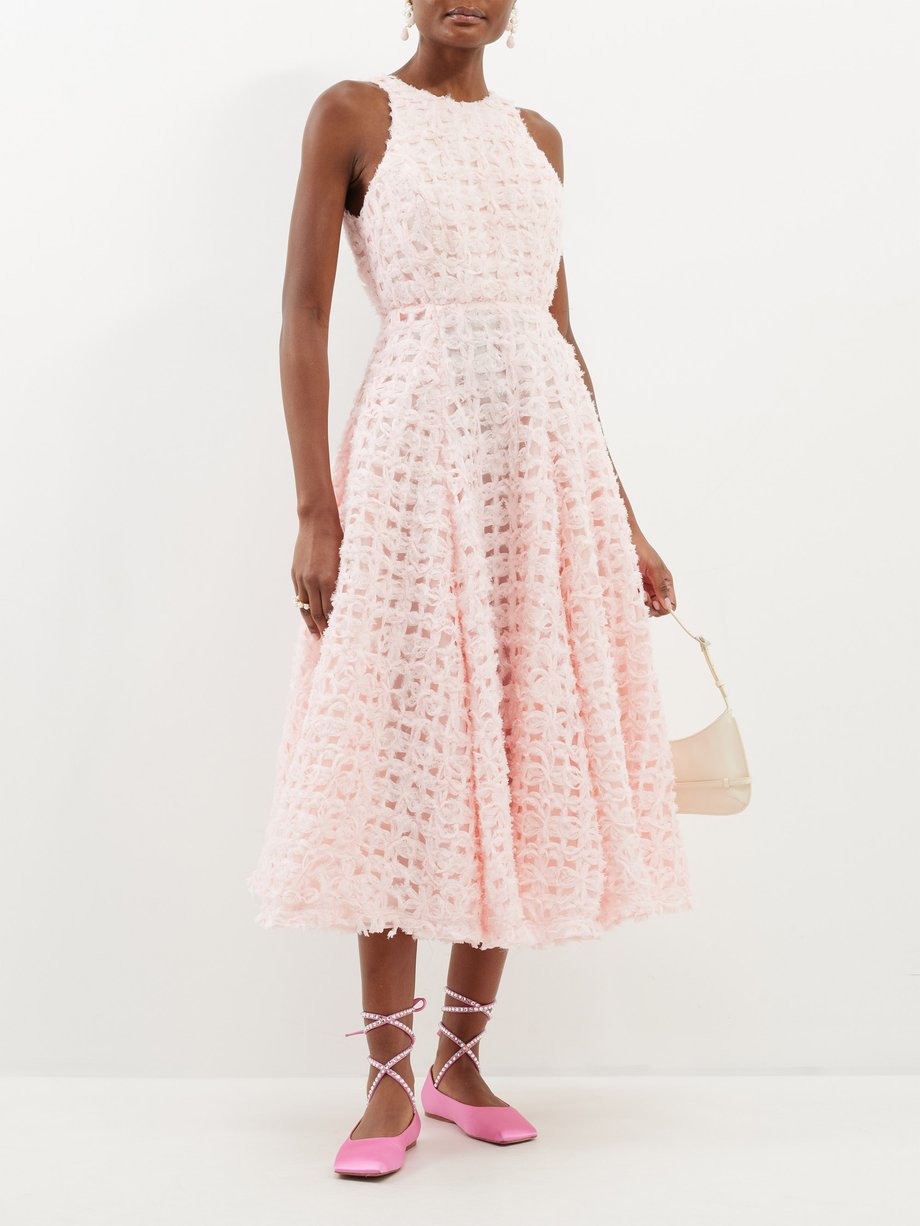 Pink Rosewood ruched chiffon maxi dress | Aje | MATCHES UK