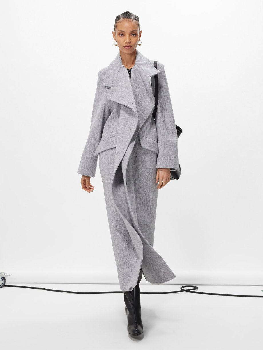 Marie Adam-Leenaerdt Pinched asymmetric wool coat