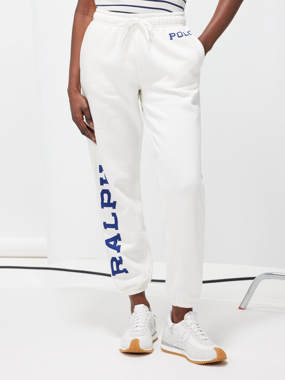 White Ralph logo-print cotton-blend track pants