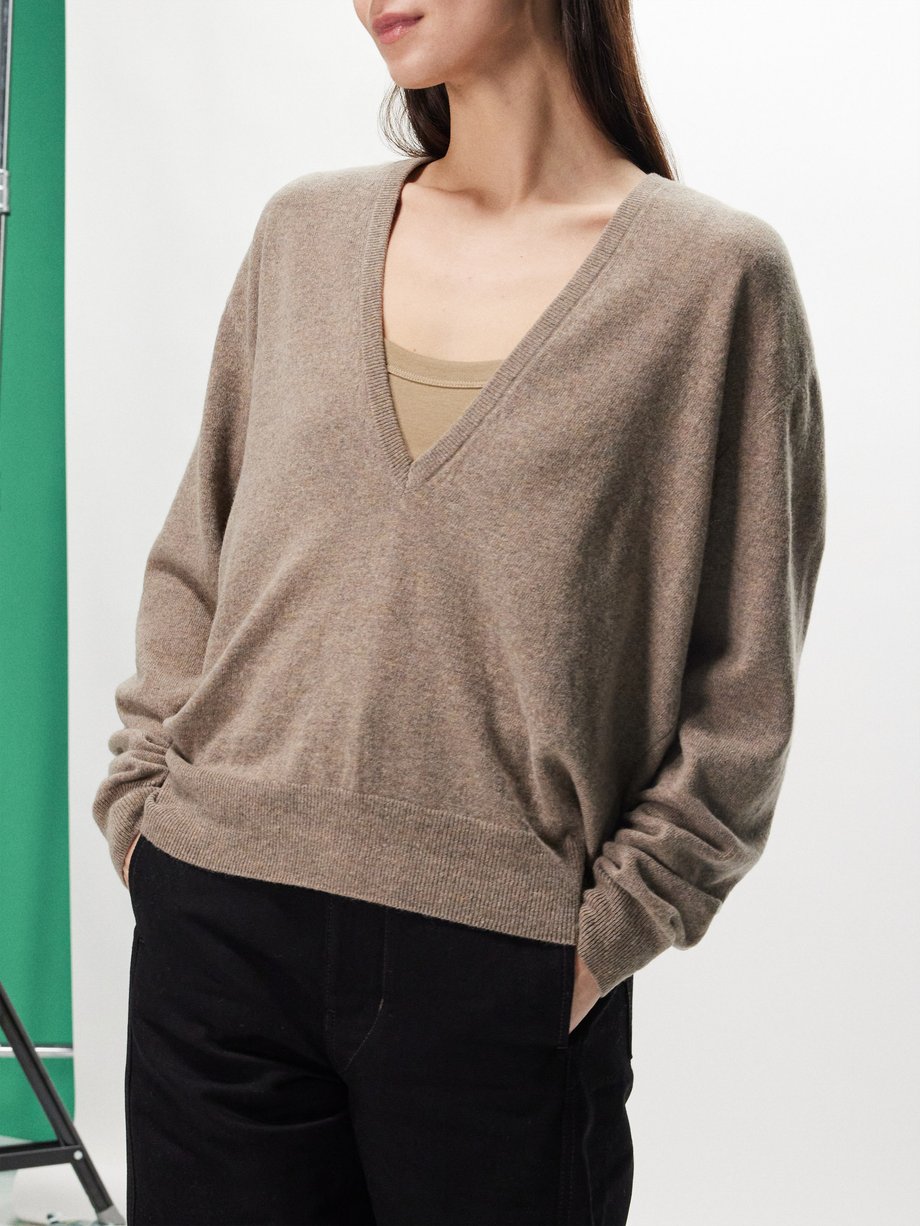 Lemaire Deep V-neck wool-blend sweater